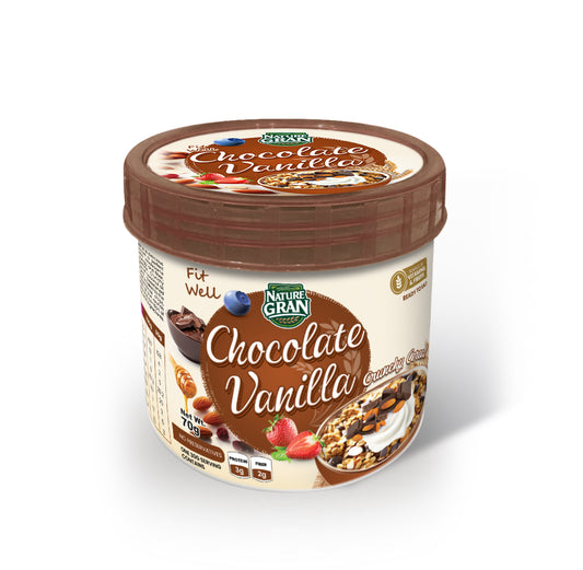 Chocolate Vanilla Delight Jar Cup – Crunchy Cereal (Convenient Pack)