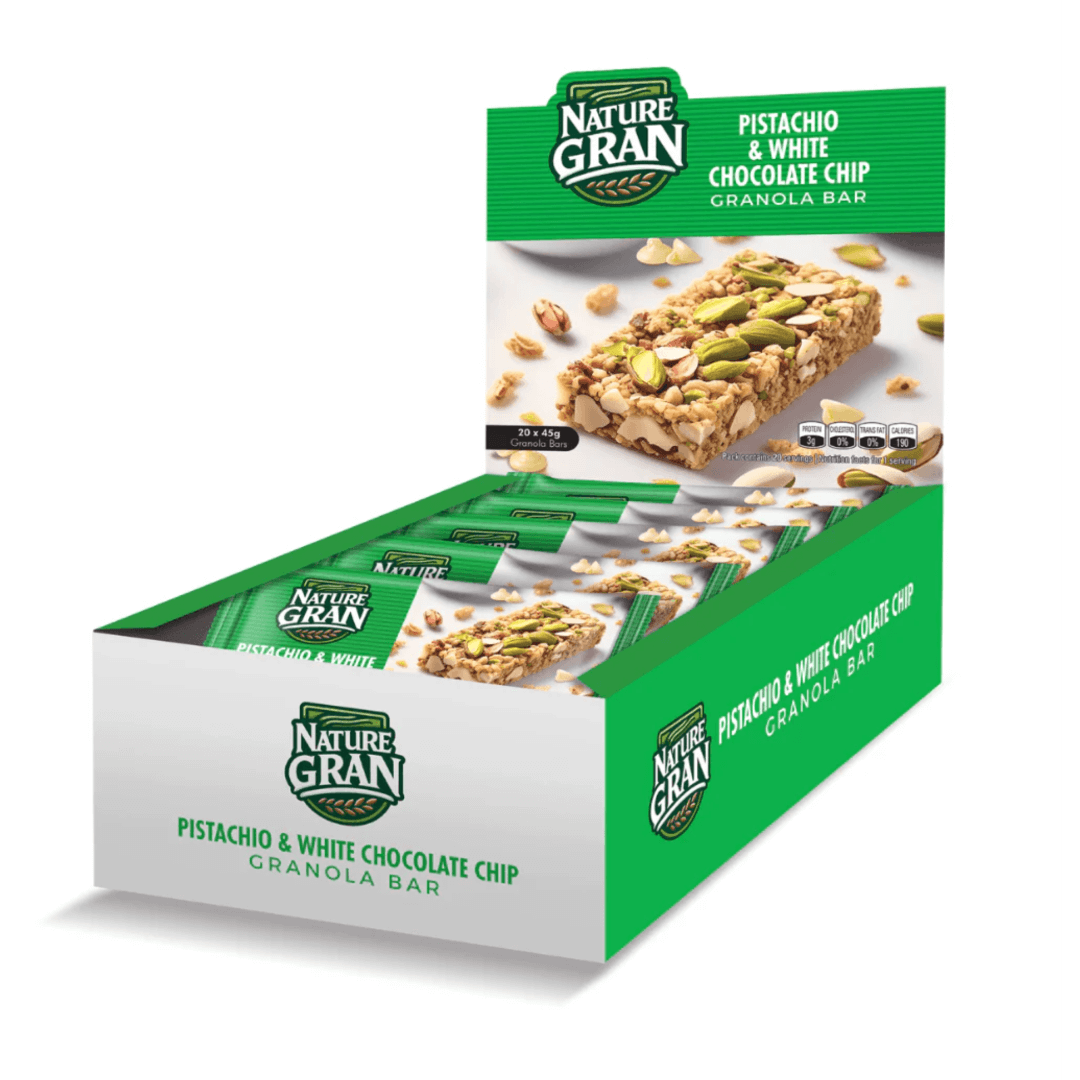 Pistachio & White Chocolate Chip 20 Bar Box